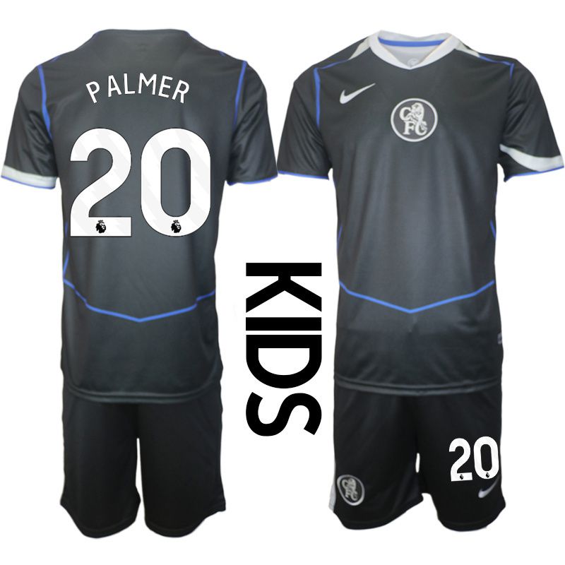 Youth 2025-2026 Club Chelsea away black #20 Soccer Jersey